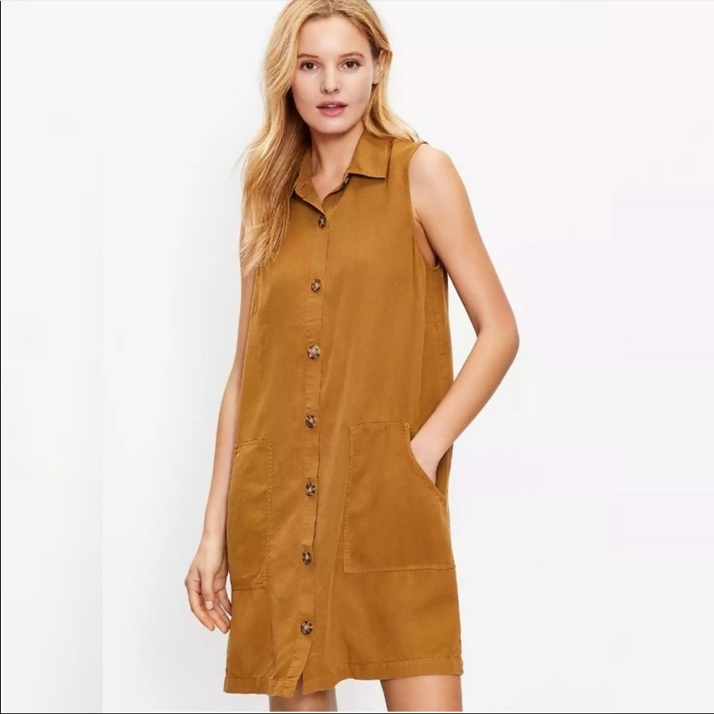 LOFT / Lou & Grey Sleeveless Shirtdress